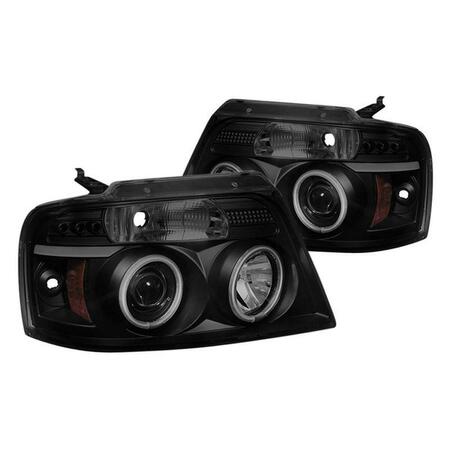 WHOLE-IN-ONE Black & Smoke Projector Headlights V 2 CCFL Halogen LED for 2004-2008 Ford F150 - Black WH3835997